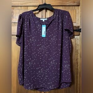 Fun 2 Fun Purple Relaxed Blouse with Speckled Design